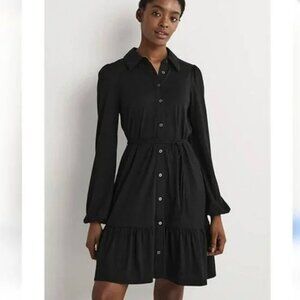 Boden black tiered peplum Jersey shirt dress size 12